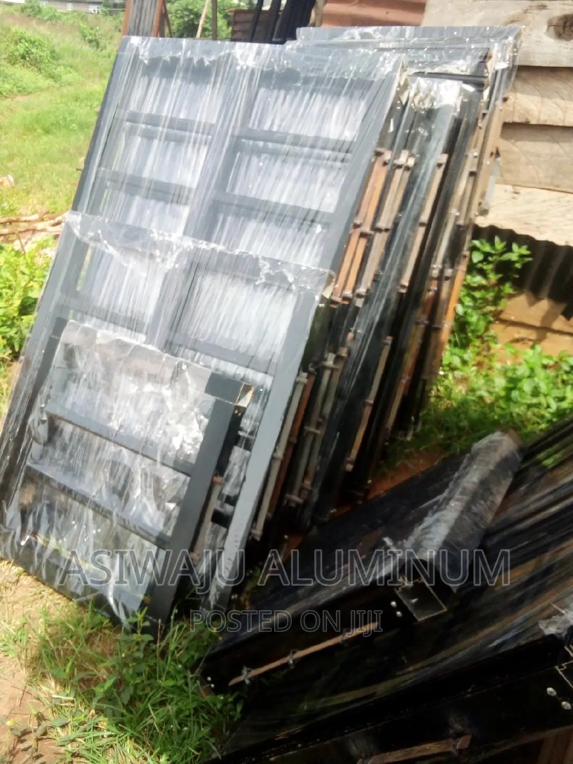 Black Transome Frameless Windows