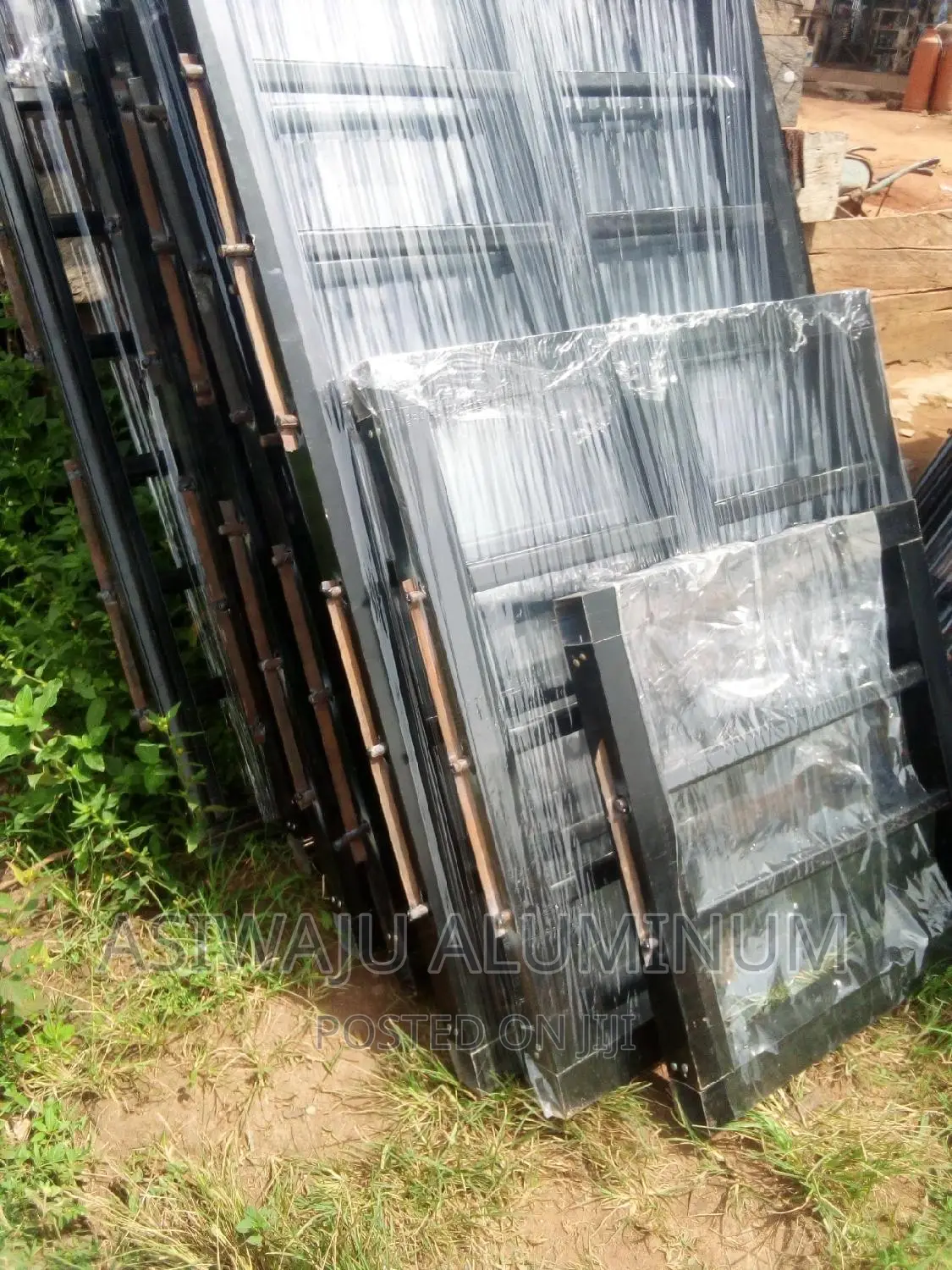 Black Transome Frameless Windows