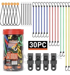 HORUSDY 30-Piece Premium Bungee Cords Assortment Jar,