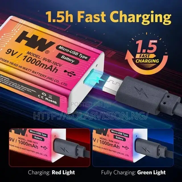 9volt Usb Litium Battery