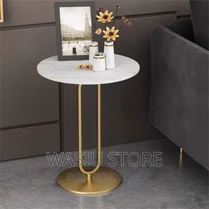 Photo - Faux Marble Top Nordic Side Table