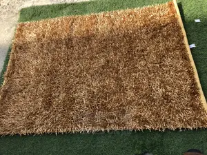 Gold Color India Shaggy Center Rugs 4/6
