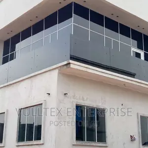 Gray Glass Curtain Wall/ Balcony Rails