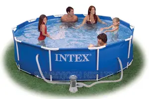 Intex Round Metal Frame Pool 10ft X 30-Inches With Filter