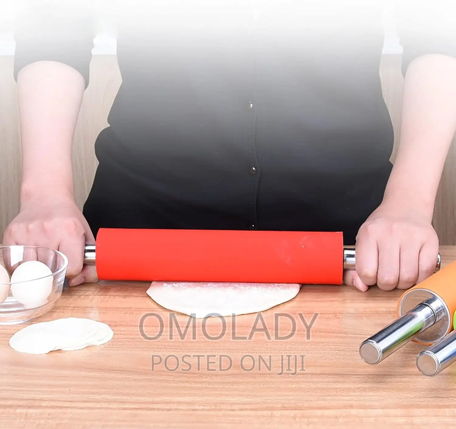 Stainless Steel Rolling Pin Pastry Dough Silicone Roller
