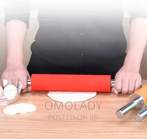 Stainless Steel Rolling Pin Pastry Dough Silicone Roller