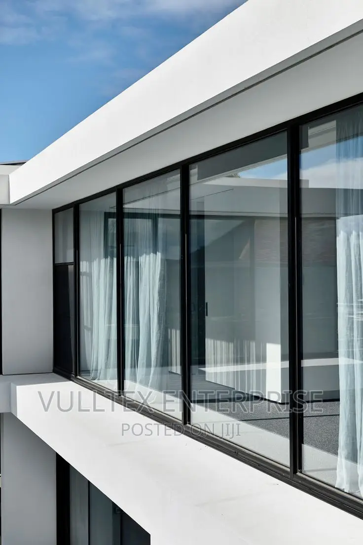 Black Aluminum Framed Fix Glass Full Windows