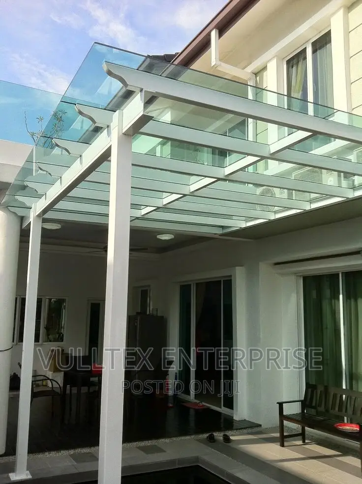 Metal Pergola With Glass Skylight Awning