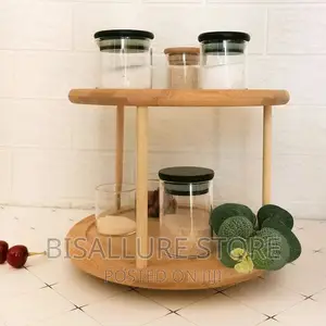 Lazy Susal Rotating Bamboo Spice Rack