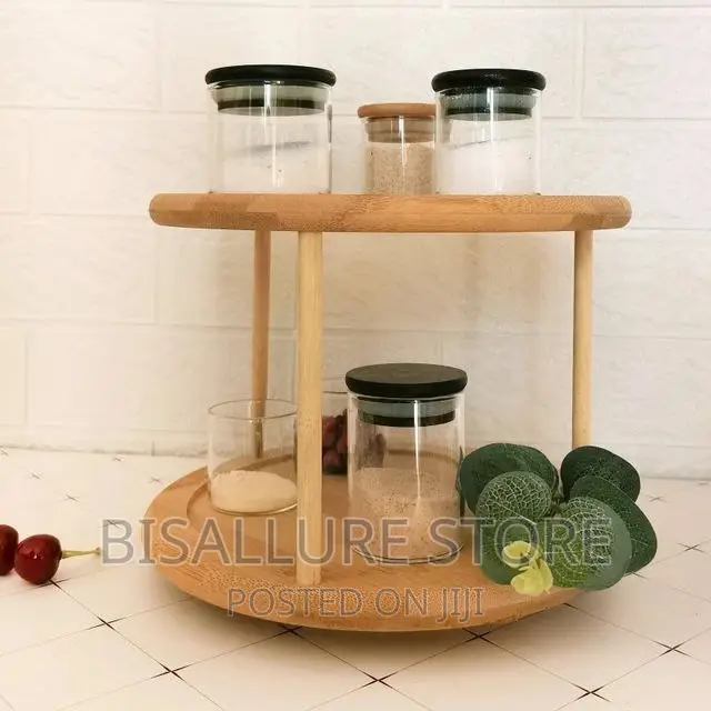 Lazy Susal Rotating Bamboo Spice Rack