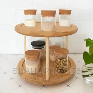 Lazy Susal Rotating Bamboo Spice Rack