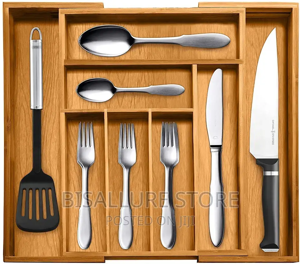 Bamboo Extendable Cutlery Organizer