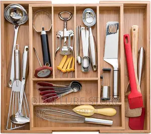 Bamboo Extendable Cutlery Organizer