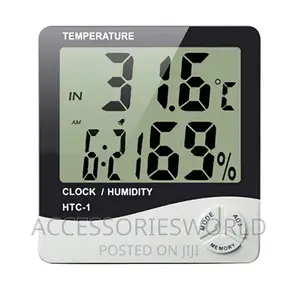 Digital HTC-1 LCD Thermometer Hygrometer Temp Humidity Clock