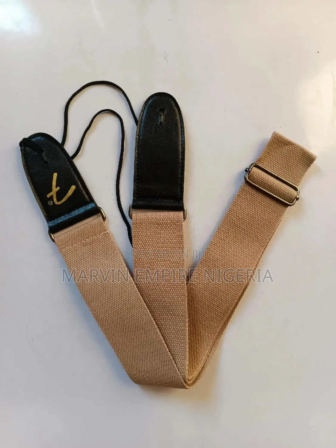 Brown Fender Logo Branded Guitar Strap