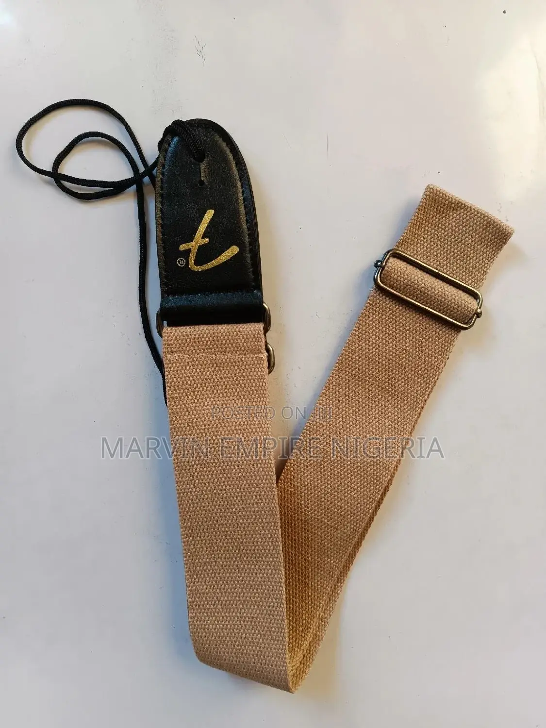 Brown Fender Logo Branded Guitar Strap