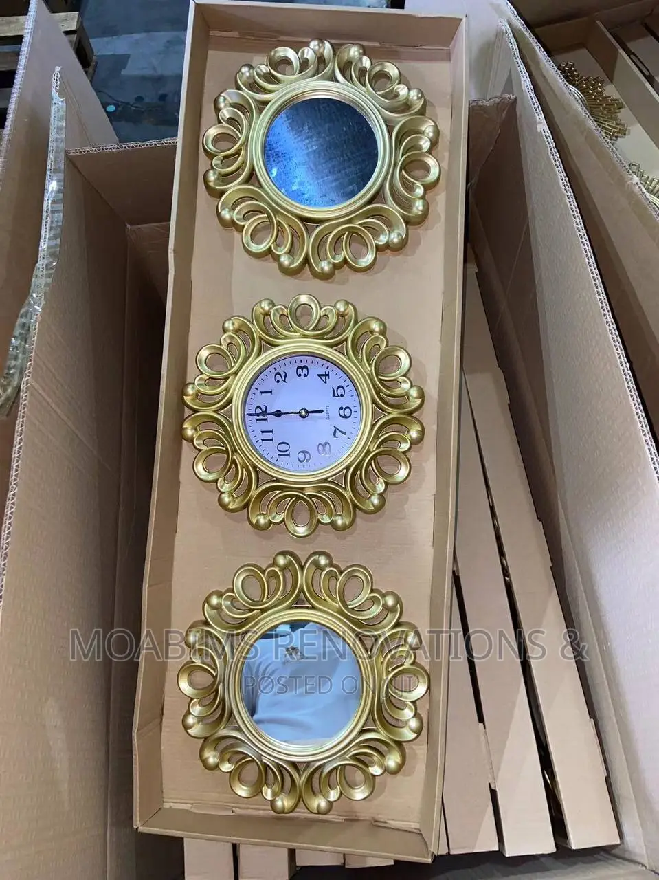 Decorative 3in1 Wall Clock Mirror