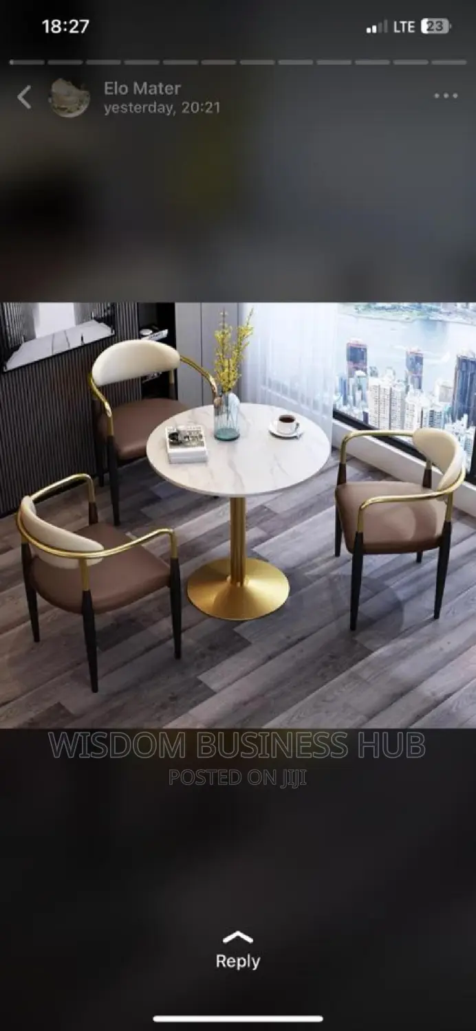 Center Table and Three Chairs