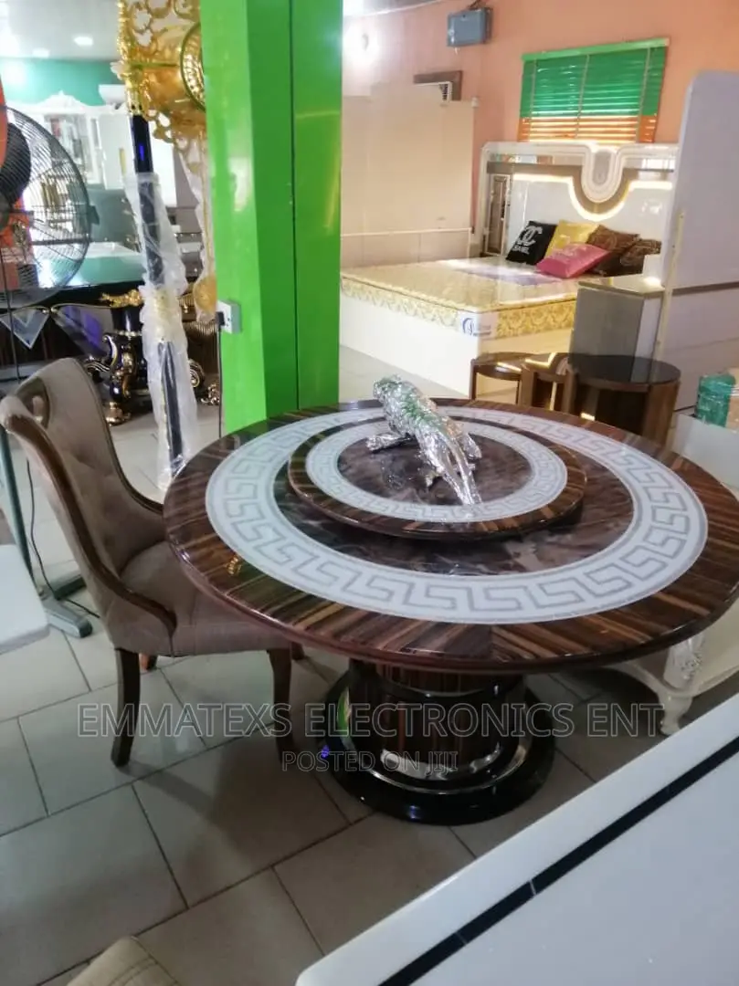 Marble Rotating Round Dinning