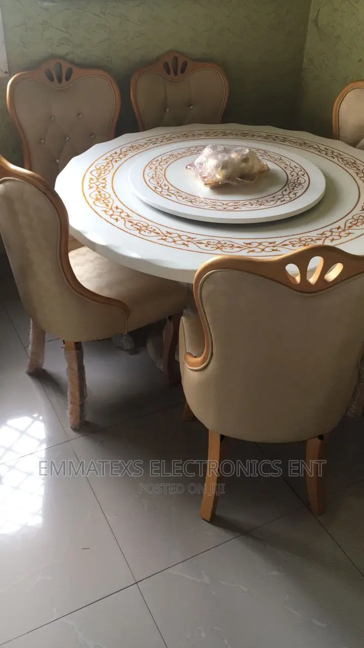 Marble Rotating Round Dinning
