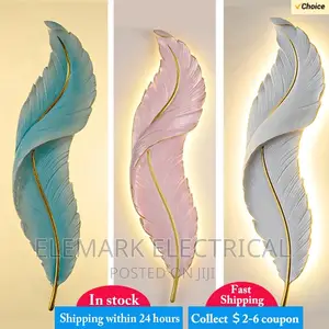 Modern Led Feather Wall Lamps Resin Lamp Bedroom