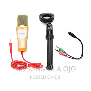 Wired Stereo Condenser SF-666 Microphone With Holder Stand