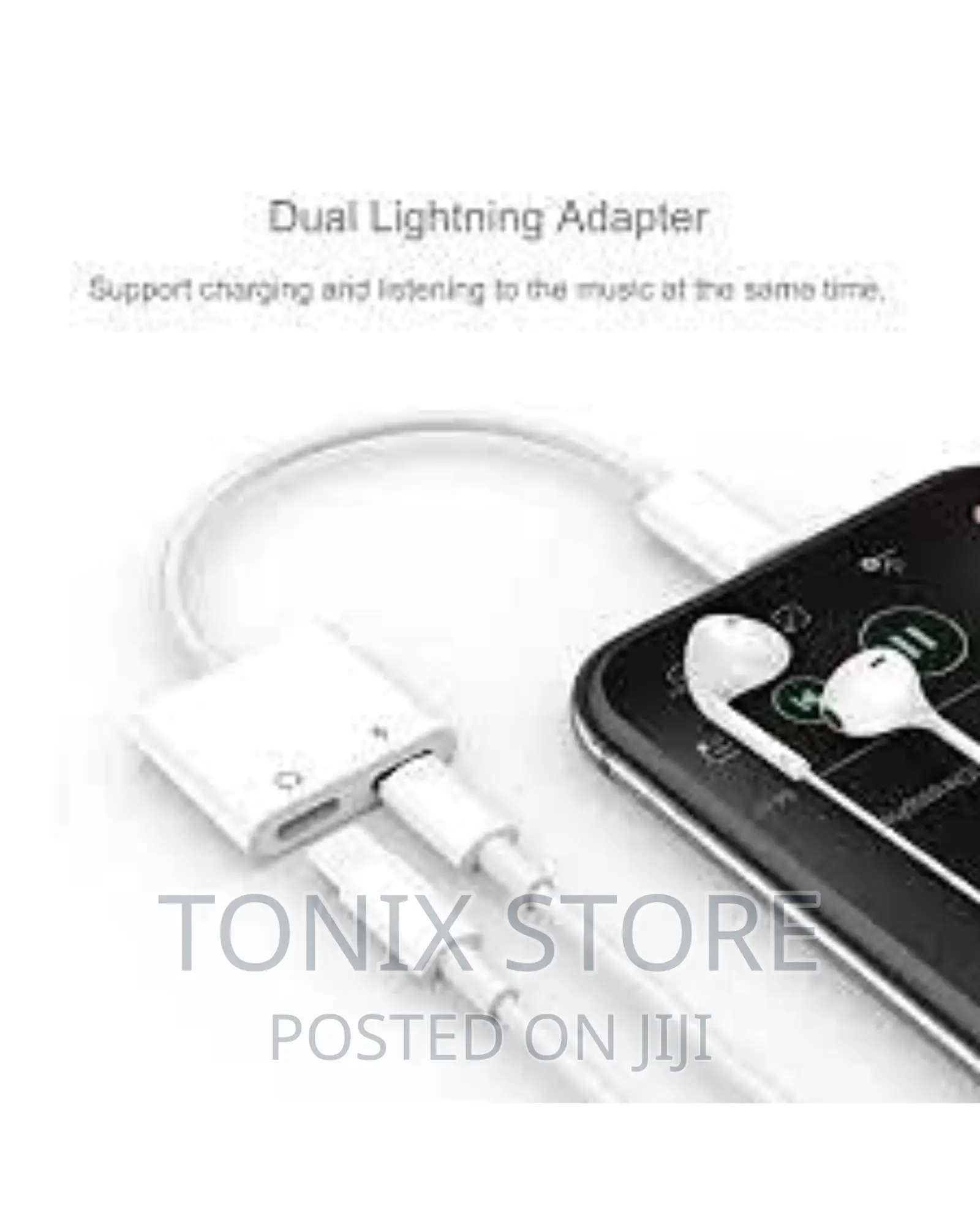 Dual Lightning Adapter for Music and Charging
