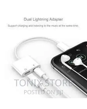 Dual Lightning Adapter for Music and Charging