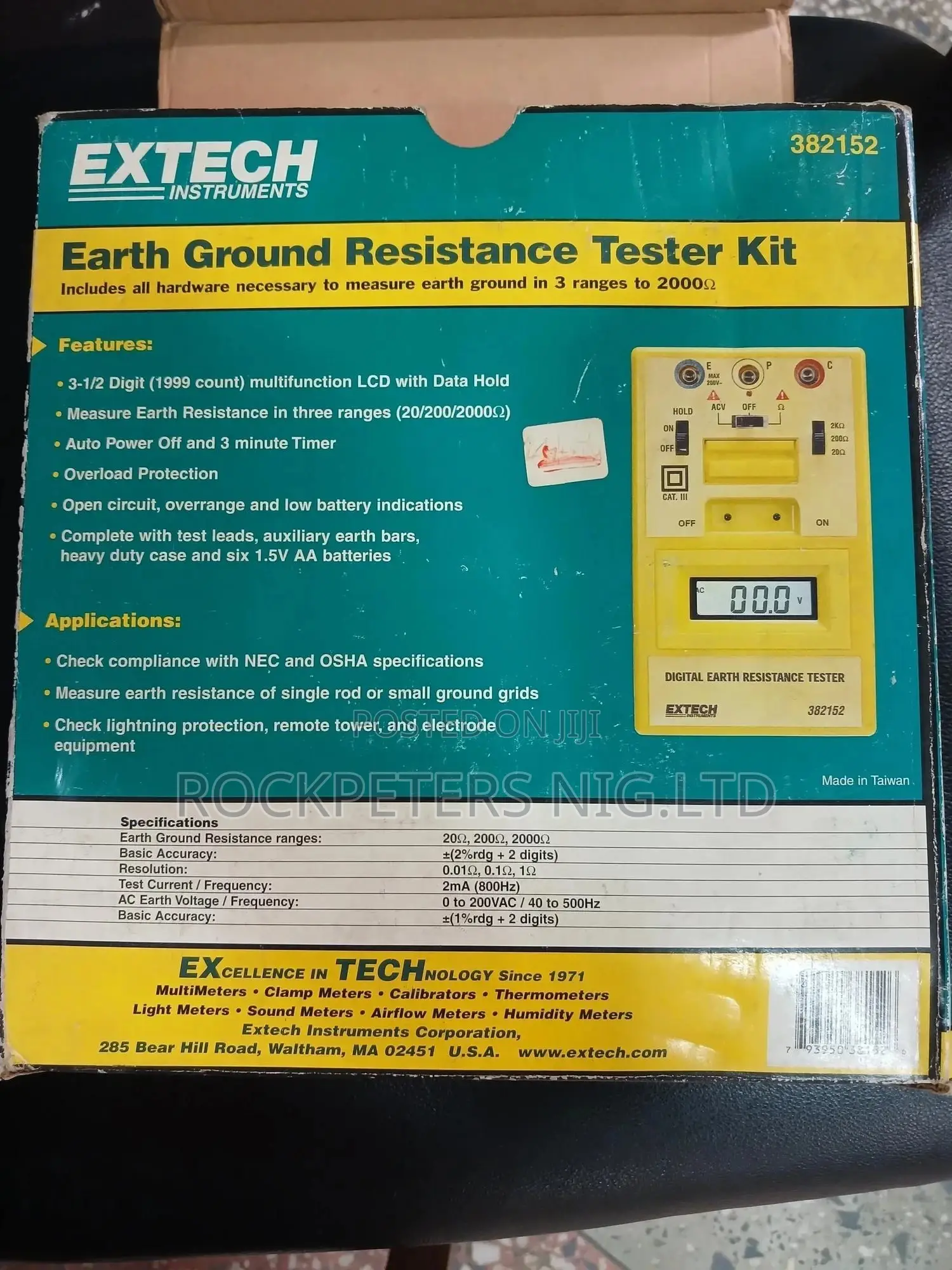 Extech 382152 Earth Ground Resistance Tester Kit