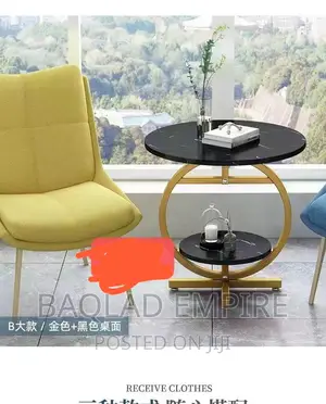Marble Top Black and Gold Center Table
