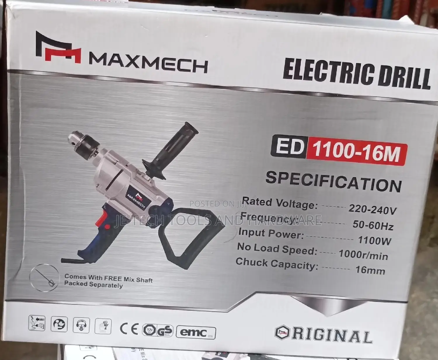 2 in 1 16mm Electric Drill Machine With Paint Mixer Rod