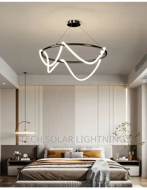 New Luxury 800mm Black Body L E D Dropping Chandelier Light