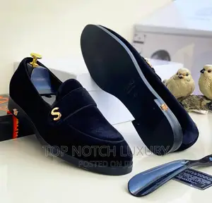 Versace Men Luxury Flat Dark Shoe