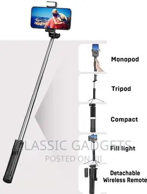 Q07 Bluetooth Integrated Selfie Stick With Light And Remote