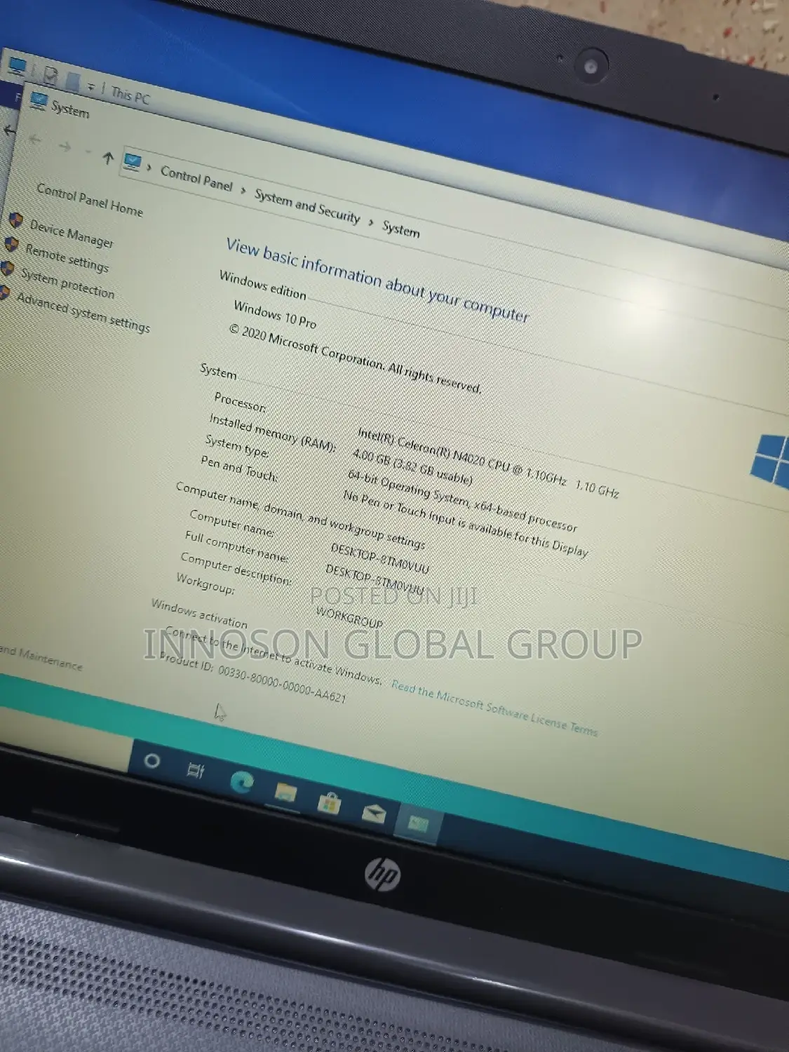 Laptop HP 250 G7 4GB Intel Celeron SSD 128GB
