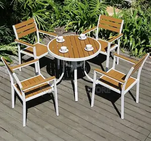 A Set of a Quality Garden Table With Four Chairs