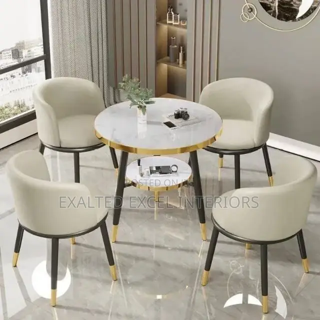 Quality Dining Table Chairs With Gold Leg