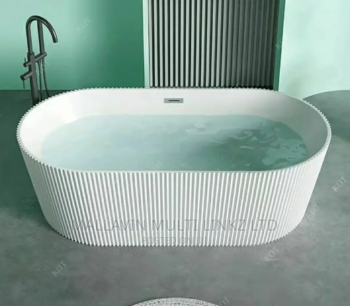 Fluted Freestanding Acrylic Bathtub