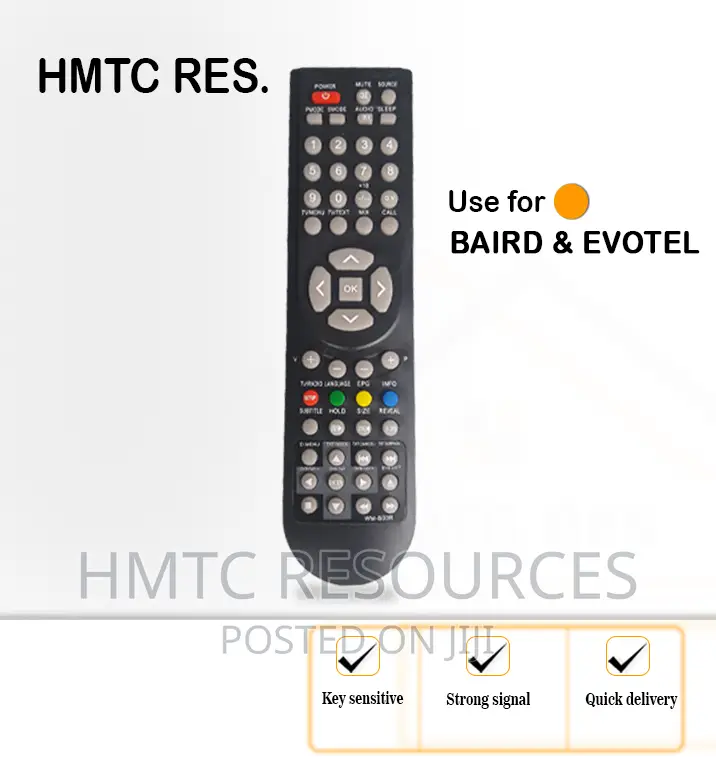 Baird/Evotel Televisions Remote Control