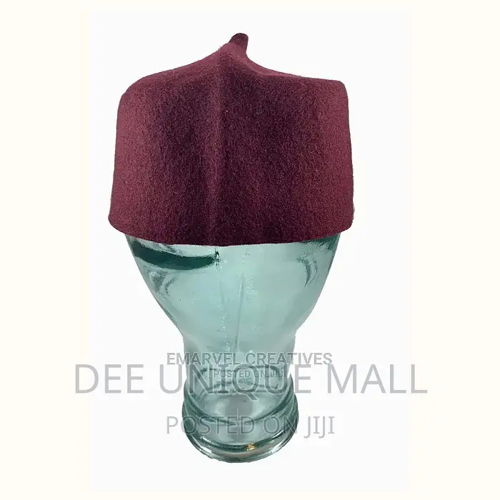 Men Wind Igbo Cap,Wine African Cap, Igbo Cap, Kufi Cap, Wine