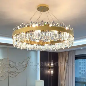 New Luxury 800mm L E D Gold Dropping Chandelier Light