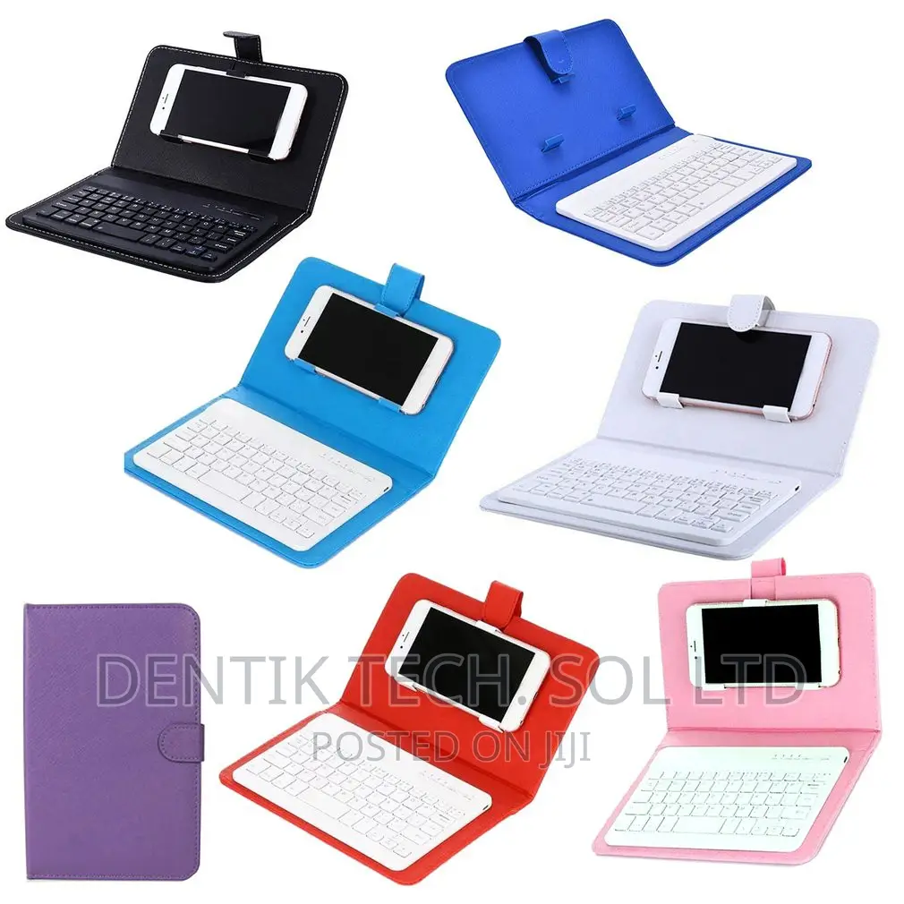 Wireless Bluetooth Keyboard for Tablet PU Leather Case-Black