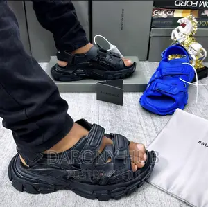 Solid BALENCIAGA Luxury Sandals-Black/Blue