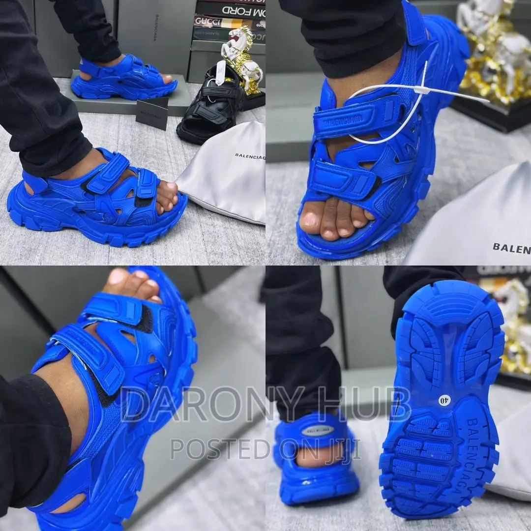 Solid BALENCIAGA Luxury Sandals-Black/Blue