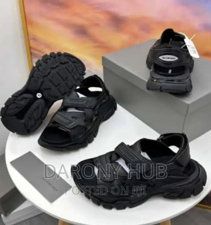 Solid BALENCIAGA Luxury Sandals-Black/Blue