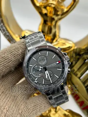 Original TOMMY HILFIGER Black Chain Watch Available in Store