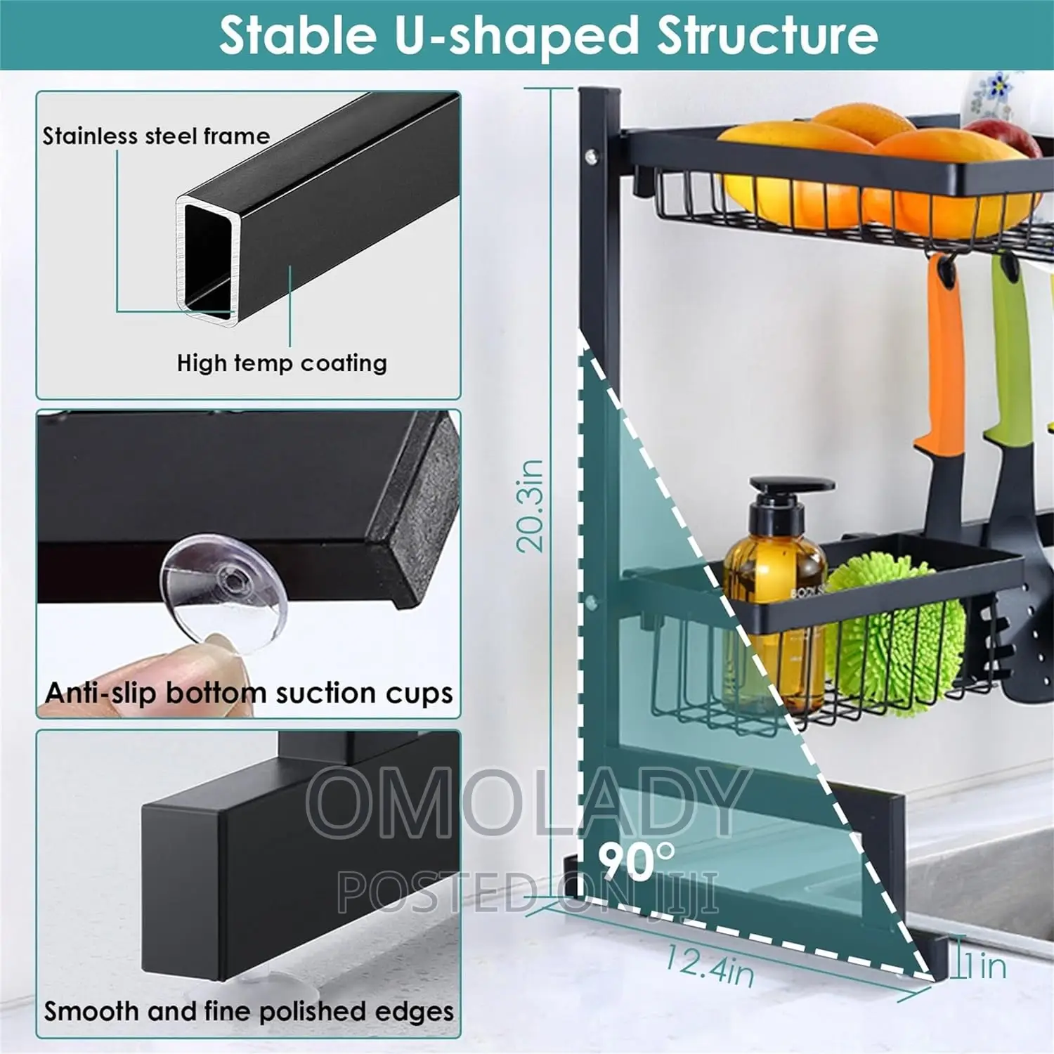 Over The Sink Plate Rack (65cm, Single Sink)