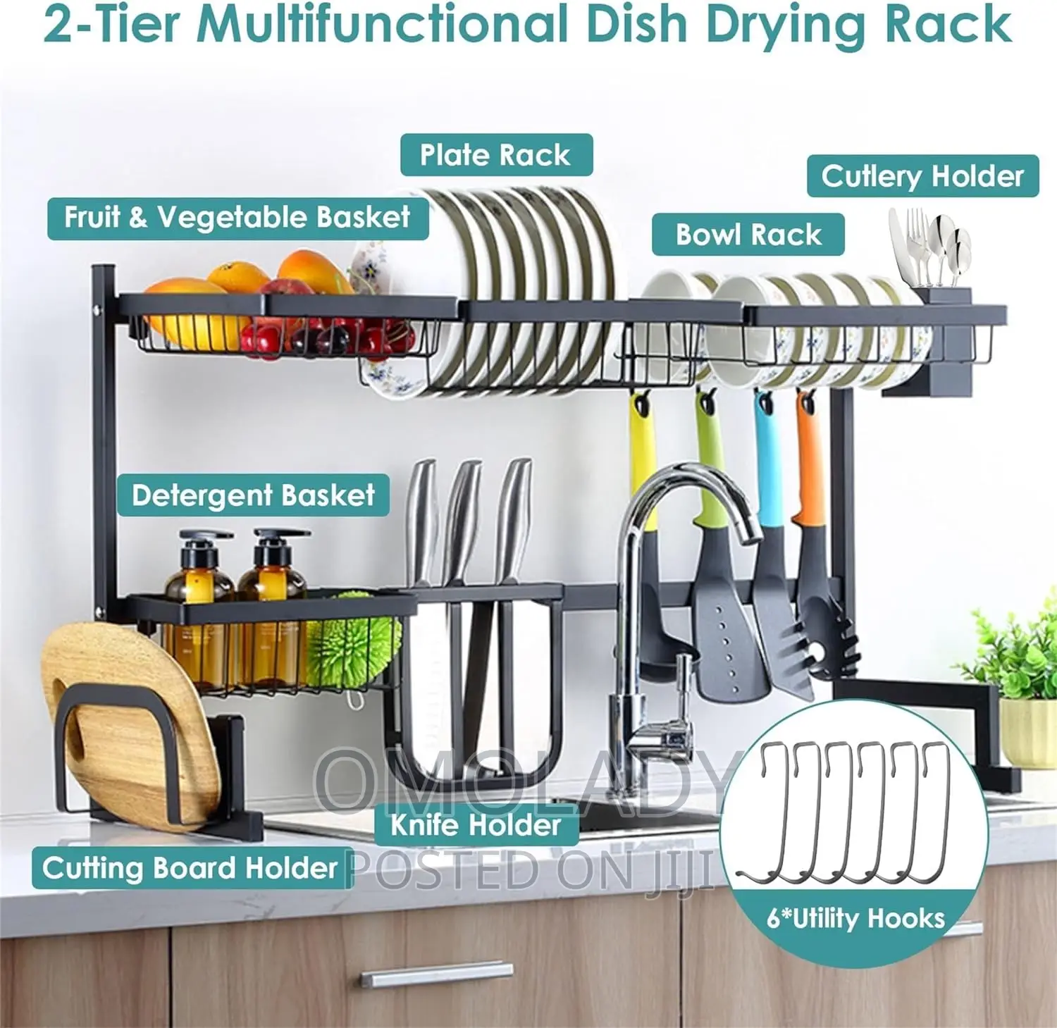 Over The Sink Plate Rack (65cm, Single Sink)