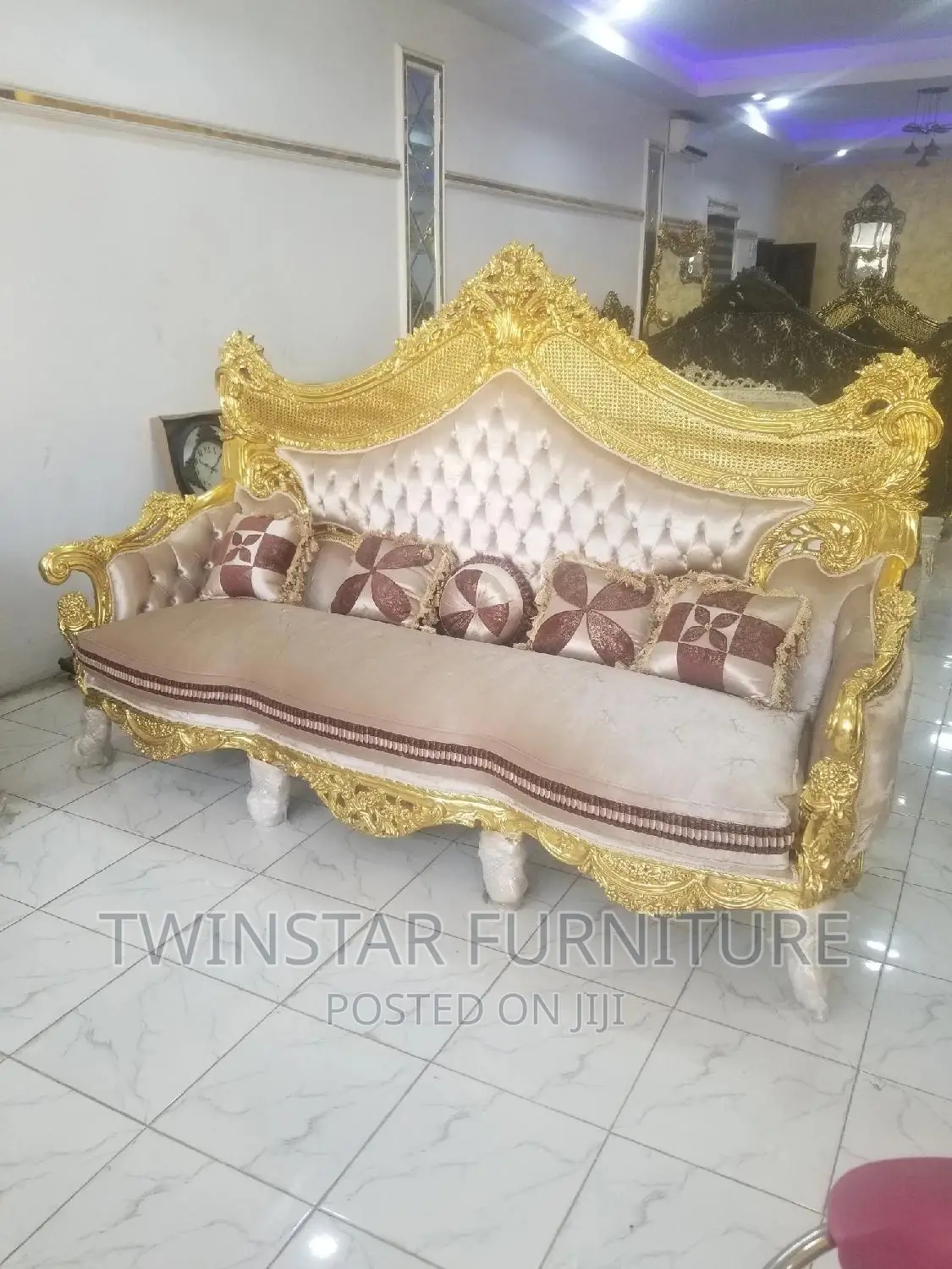 New Modern Egyptian Sofa Chairs With Table and Side Stools
