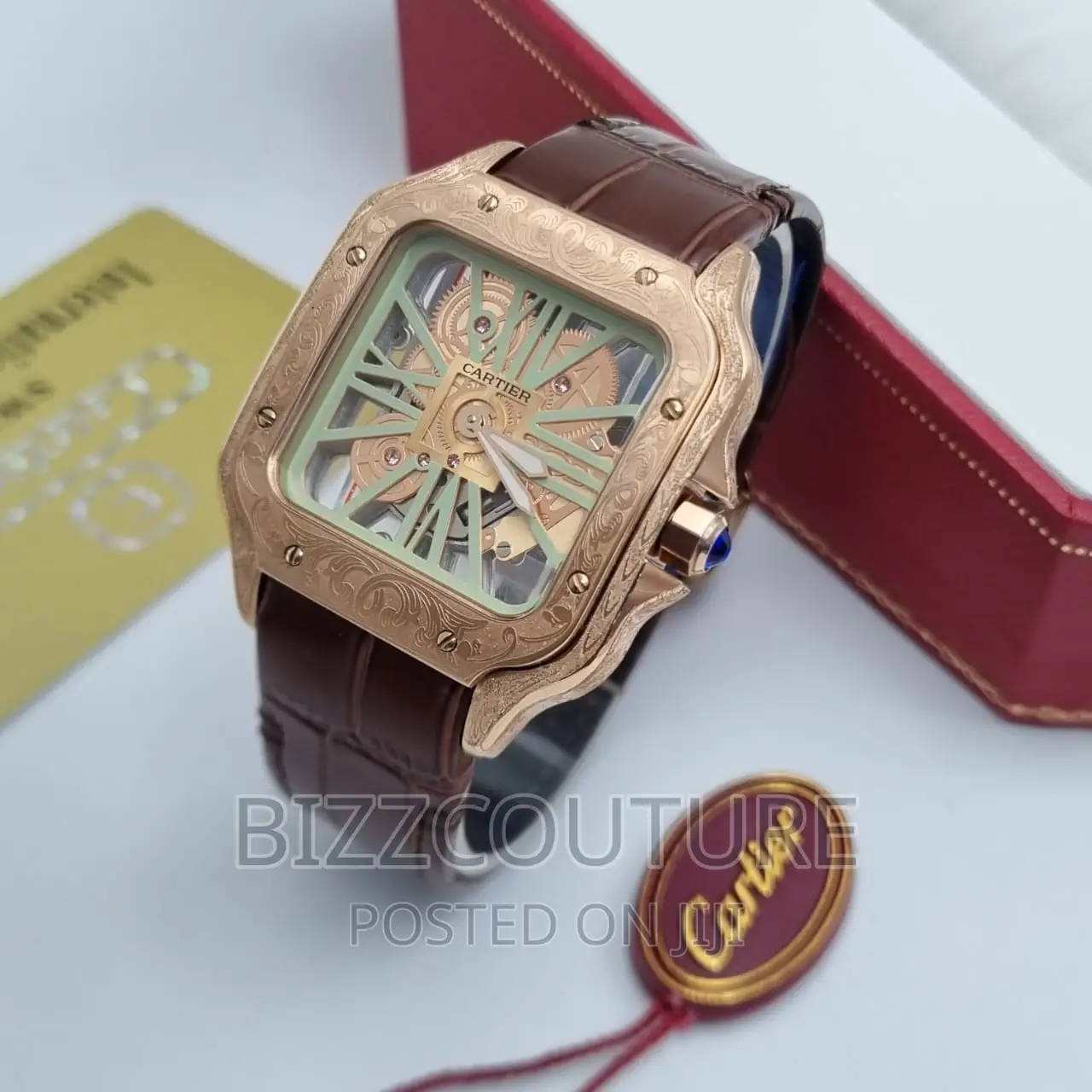 Original CARTIER MECHANICAL Leather Strap Available in Store